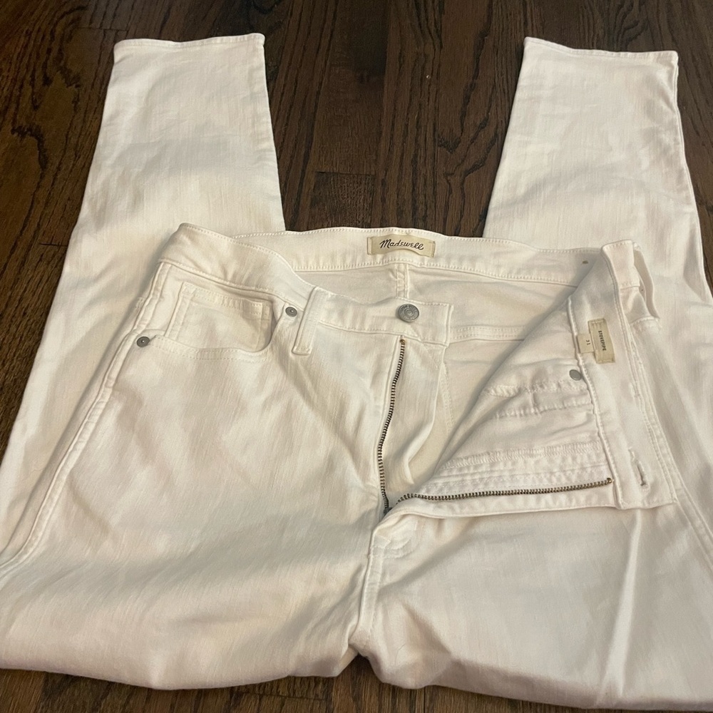 Madewell wide leg white denim stovepipe jeans size 31